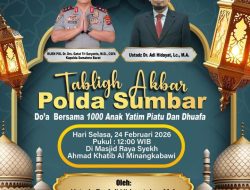 Kapolda Sumbar Irjen Pol Gatot Tri Suryanta dan Ustadz Adi Hidayat Hadirkan Tabligh Akbar Polda Sumbar Bersama 1000 Anak Yatim